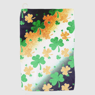 Serviette De Golf Shamrocks aux couleurs du drapeau irlandais en dét