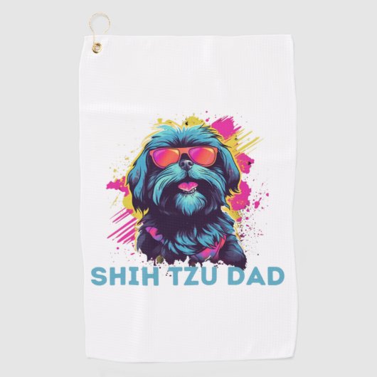 Serviette De Golf Shih Tzu Papa (Devant)