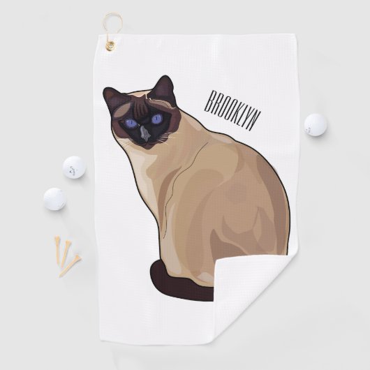 Serviette De Golf Siamese cat cartoon (En situation)
