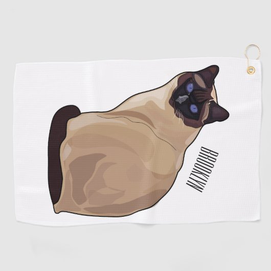 Serviette De Golf Siamese cat cartoon (Horizontal)