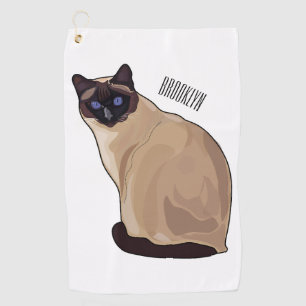 Serviette De Golf Siamese cat cartoon