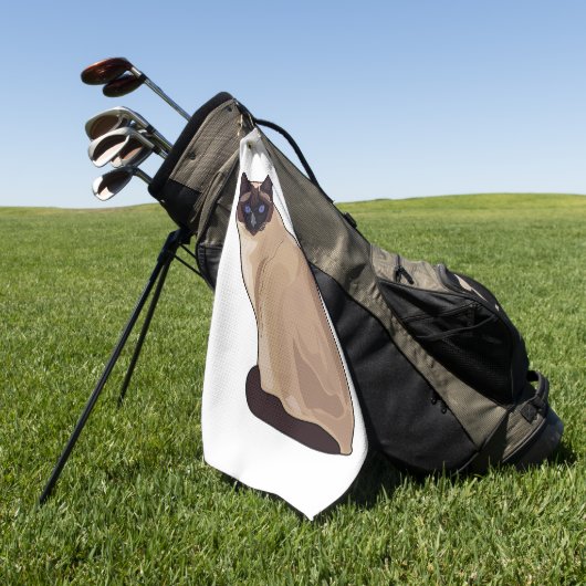 Serviette De Golf Siamese cat cartoon (Vert)