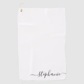 Serviette De Golf Signature de calligraphie manuscrite noire simple (Devant)