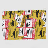 Serviette De Golf Signes de prudence Dinosaure (Horizontal)