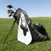 Serviette De Golf Silhouette Antelope foncé avec Monogramme Customis (Vert)