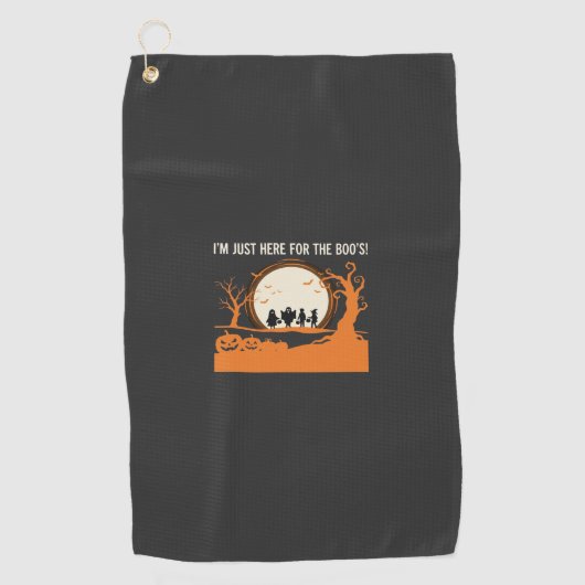 Serviette De Golf Silhouette de fantôme de Halloween Boo (Devant)