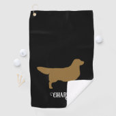 Serviette De Golf Silhouette de l'outil Golden Retriever avec nom pe (En situation)