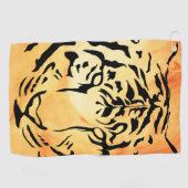 Serviette De Golf Silhouette de tigre noir et blanc (Horizontal)