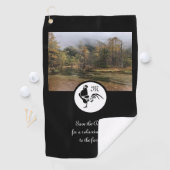 Serviette De Golf Silhouette du coq noir Monogramme Photo (En situation)