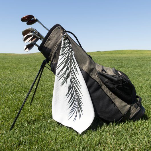 Serviette De Golf Silhouette feuille de palme (Vert)