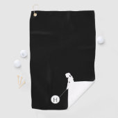 Serviette De Golf Silhouette noire et blanche fille golfeuse dames G (En situation)