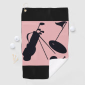 Serviette De Golf Silhouettes noires d'objets de golf sur arrière -  (En situation)
