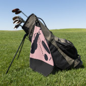 Serviette De Golf Silhouettes noires d'objets de golf sur arrière -  (Vert)