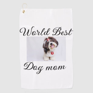 Serviette De Golf Simple animal coloré ajouter nom photo chien maman