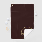 Serviette De Golf Simple Beige Monogram Golf Serviette (En situation)
