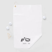 Serviette De Golf Simple cœur de script noir Maman établie (En situation)