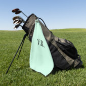 Serviette De Golf Simple couleur unie ajouter nom texte monogramme (Vert)