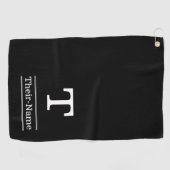 Serviette De Golf Simple Editable Name Golf Towne (Horizontal)
