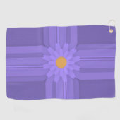 Serviette De Golf Simple Fleur Violette sur Croix Moderne (Horizontal)