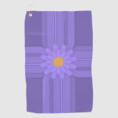 Serviette De Golf Simple Fleur Violette sur Croix Moderne (Devant)