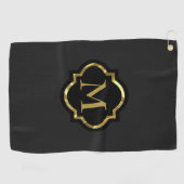 Serviette De Golf Simple Golden Monogram Golf Towne (Horizontal)