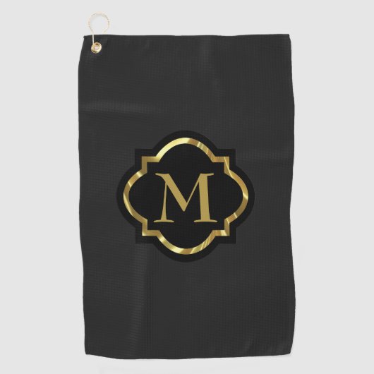 Serviette De Golf Simple Golden Monogram Golf Towne (Devant)