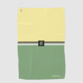 Serviette De Golf Simple Jaune clair et Asperges Vert Deux Tons (Devant)