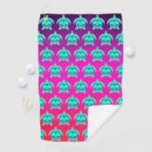Serviette De Golf Simple jolie bleu vert turquoise turquoise tortue (En situation)