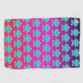 Serviette De Golf Simple jolie bleu vert turquoise turquoise tortue (Horizontal)