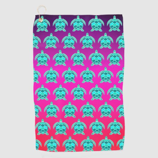 Serviette De Golf Simple jolie bleu vert turquoise turquoise tortue (Devant)