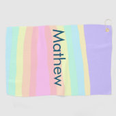 Serviette De Golf simple lettre initiale monogramme ajouter votre no (Horizontal)