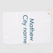 Serviette De Golf simple lettre initiale monogramme ajouter votre no (Horizontal)