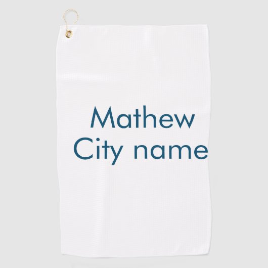 Serviette De Golf simple lettre initiale monogramme ajouter votre no (Devant)