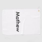 Serviette De Golf simple lettre initiale monogramme ajouter votre no (Horizontal)
