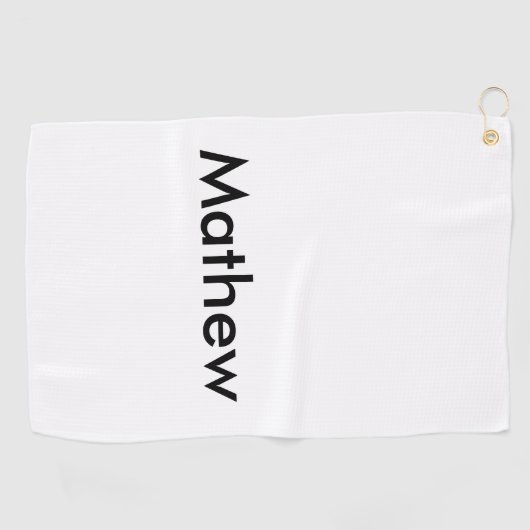 Serviette De Golf simple lettre initiale monogramme ajouter votre no (Horizontal)