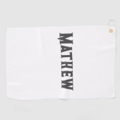 Serviette De Golf simple lettre initiale monogramme ajouter votre no (Horizontal)