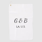 Serviette De Golf SIMPLE MINIMAL ajouter votre nom de couple nom de  (Devant)