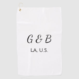 Serviette De Golf SIMPLE MINIMAL ajouter votre nom de couple nom de 