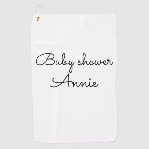 Serviette De Golf simple minimal ajoutez votre nom texte baby shower