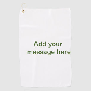 Serviette De Golf Simple minimal vert ajoutez votre texte nom photo