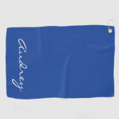 Serviette De Golf Simple Modern Minimalist Monogrammed Chic Blue (Horizontal)