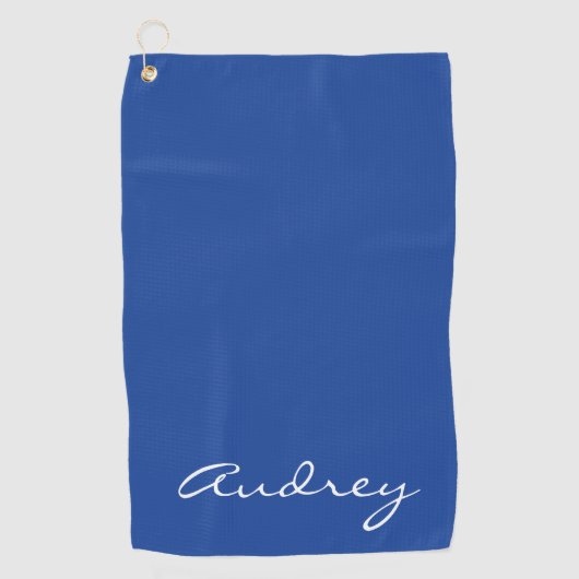 Serviette De Golf Simple Modern Minimalist Monogrammed Chic Blue (Devant)