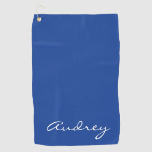 Serviette De Golf Simple Moderne Minimaliste Monogrammé Chic Bleu