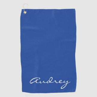 Serviette De Golf Simple Moderne Minimaliste Monogrammé Chic Bleu