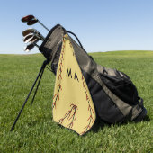 Serviette De Golf Simple monogramme ajouter votre nom lettre man min (Vert)