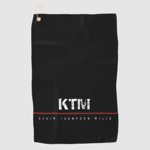Serviette De Golf simple noir monogrammé
