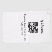 Serviette De Golf Simple ouverture de bienvenue code barre QR ajoute (Horizontal)