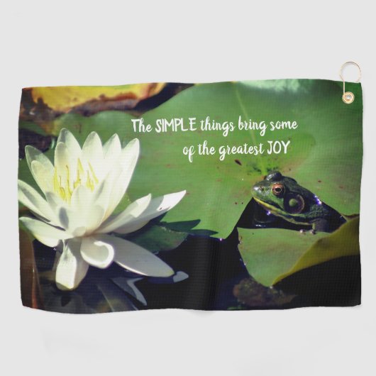 Serviette De Golf Simple Thèmes Frog Citation Inspirationnelle  (Horizontal)