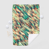 Serviette De Golf Simulation rocheuse ou stalagmite en vert à sépia (En situation)