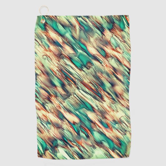 Serviette De Golf Simulation rocheuse ou stalagmite en vert à sépia (Devant)